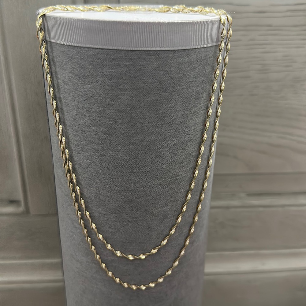 925 sterling silver necklace in gold and silver color 2 layers
